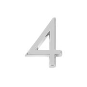 Цифра «4» самоклеящаяся ABS (50х37) (FUARO) CP хром