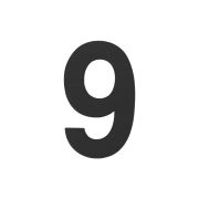 Цифра «9» самоклеящаяся SS304 (50х30) (FUARO) BL черный