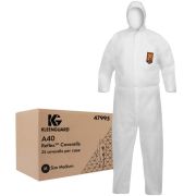 Комбинезон Kimberly-Clark KLEENGUARD® A40 REFLEX Воздухопроницаемый для защиты от брызг и твердых частиц с капюшоном / Белый / Размер: XL Артикул: 47997