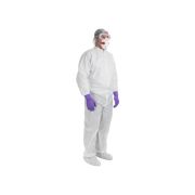 Комбинезон Kimberly-Clark KLEENGUARD®A8 Воздухонепроницаемый для защиты от брызг и твердых частиц с высоким воротником / Белый / XL Артикул: 47694