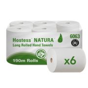 Бумажные полотенца Kimberly-Clark в рулонах Hostess Natura серые однослойные (6 рулонов x 180 метров) Артикул: 6063