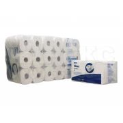 Туалетная бумага Kimberly-Clark в стандартных рулонах Kleenex 350 трёхслойная с логотипом (36 рулонов х 42 метра) Артикул: 8440