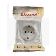 Розетка 1-м ОП LETO с заземл. ПБТ крем LEZARD 752-0300-122B