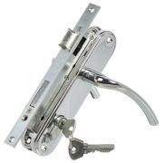 Замок врезной цилиндровый с защёлкой в комплекте с ручкой ЗВ4-70.27 (хром), 4 кл.