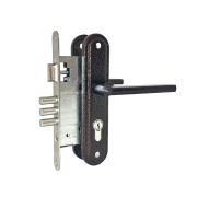 Замок врезной цилиндровый с защёлкой в комплекте с ручкой ЗВ4-3/09Р (медь), 4 кл.