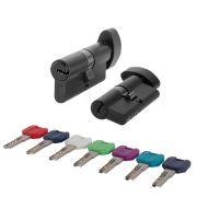 Цилиндровый механизм MaxPro7002Knob60mm(25+10+25) BL черный 7key с вертушкой