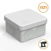 Коробка распределительная 60-0200 для прямого монтажа двухкомпонентная безгалогенная (HF) 70х70х40 (1 шт/уп) Промрукав