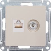 Розетка компьютерная + телевизионная 2-м СП AtlasDesign RJ45 кат.5E + TV механизм беж. SE ATN000289