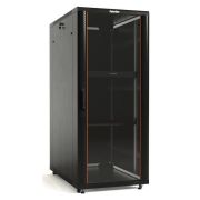 Шкаф напольный TTB-4268-AS 19дюйм 42U 2055х600х800мм передн. стеклян. дверь со стальными перфорир. боковинами; задн. дверь сплошная ручка с замком крыша нового типа RAL 9004 черн. Hyperline 392682