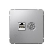 Розетка компьютерная + телевизионная 2-м СП ArtGallery RJ45 кат.5E + TV механизм алюм. SE GAL000389