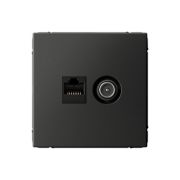 Розетка компьютерная + телевизионная 2-м СП ArtGallery RJ45 кат.5E + TV механизм базальт SE GAL001489