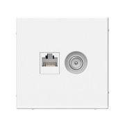 Розетка компьютерная + телевизионная 2-м СП ArtGallery RJ45 кат.5E + TV механизм лотос SE GAL001389