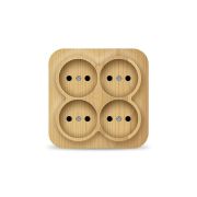 Розетка 4-м ОП 10А IP20 квадрат. без заземл. сосна IONICH 1458