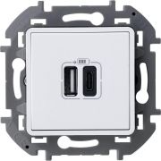 Устройство зарядное Inspiria с 2-мя USB разьемами A и C 240В/5В 3000мА бел. IEK 673760